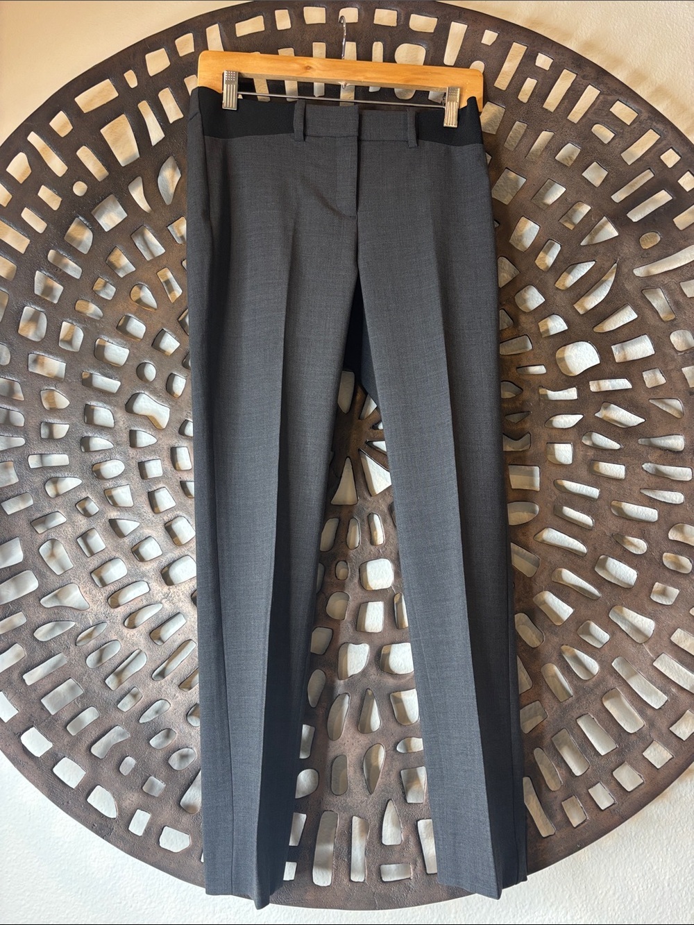 🩶 Theory Gray Wool Blend Stretch Dress Pants Size 0 Career Office Luxury🩶